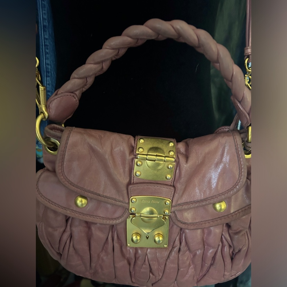 Authentic Vintage Miu Miu Materasse Handbag Pink With  matching Shoulder strap!
